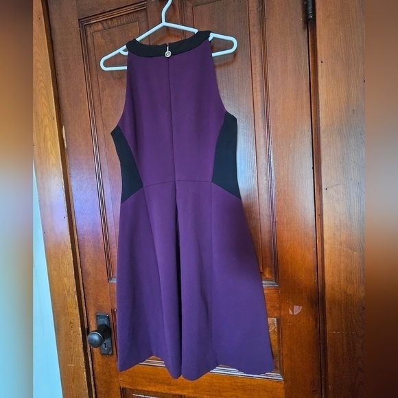 Tommy Hilfiger A-Line Style Midi. Plum with Gold Zipper Back - Picture 3 of 8